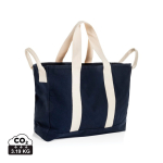 Strandtasche aus recyceltem Canvas mit Waschfinish 400 g/m² farbe marineblau