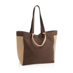 Shopper-Weekender-Tasche aus recyceltem Canvas, 18 L, 400 g/m² farbe braun