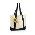 Tote-Bag aus recycelter Baumwolle mit Botschaft 20 l 350 g/m² farbe schwarz