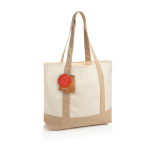 Tote-Bag aus recycelter Baumwolle mit Botschaft 20 l 350 g/m² farbe gebrochen weiß