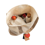 Tote-Bag aus recycelter Baumwolle mit Botschaft 20 l 350 g/m² farbe gebrochen weiß dritte Ansicht