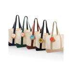 Tote-Bag aus recycelter Baumwolle mit Botschaft 20 l 350 g/m² farbe gebrochen weiß Ansicht in verschiedenen Farben