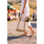 Tote-Bag aus recycelter Baumwolle mit Botschaft 20 l 350 g/m² farbe gebrochen weiß Lifestyle-Bild