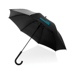 Urbaner Regenschirm mit Automatiköffnung und Glasfaser Ø120 farbe schwarz Ansicht mit Logo
