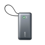 Personalisierbare Powerbank mit Schnellladung 10000 mAh Anker farbe schwarz dritte Ansicht