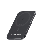 Ultraflache Powerbank mit kabellosem Laden 15W 5000 mAh Anker Nano farbe schwarz Ansicht mit Druckbereich