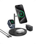 Anker MagGo kabellose Ladestation mit 3-in-1-Funktion, Qi2, 15 W farbe schwarz dritte Ansicht