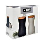 Salz- und Pfeffermühlen-Set mit Aromaschutzdeckel AdHoc farbe schwarz Ansicht mit Box