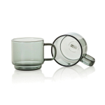 Espressotassen aus mundgeblasenem Borosilikatglas 70 ml AdHoc Impact farbe transparent dritte Ansicht