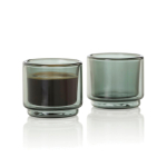 Stapelbare Espresso-Tassen aus doppelwandigem Glas 45 ml AdHoc Impact farbe transparent zweite Ansicht