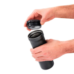 Auslaufsichere Thermotasse mit Doppelwand 500ml AdHoc Pulse farbe grau zweite Ansicht