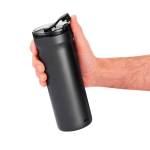 Auslaufsichere Thermotasse mit Doppelwand 500ml AdHoc Pulse farbe grau dritte Ansicht