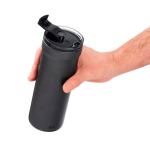 Auslaufsichere Thermotasse mit Doppelwand 500ml AdHoc Pulse farbe grau vierte Ansicht