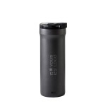 Auslaufsichere Thermotasse mit Doppelwand 500ml AdHoc Pulse farbe grau Ansicht mit Druckbereich