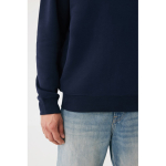 Unisex-Sweatshirt aus Fleece mit Rundhalsausschnitt in Modern Fit, 340 g/m², Iqoniq Torla farbe marineblau fünfte Ansicht mit Modell