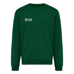 Unisex-Sweatshirt aus Fleece mit Rundhalsausschnitt in Modern Fit, 340 g/m², Iqoniq Torla farbe dunkelgrün Ansicht mit Druckbereich