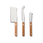 Käse-Set mit Brett und 3 Messern aus Edelstahl farbe braun zweite Ansicht