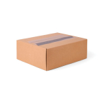 Gestreifte Decke aus Wolle und recyceltem Polyester 130 x 170 cm farbe grau Ansicht mit Box