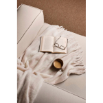 Gestreifte Decke aus Wolle und recyceltem Polyester 130 x 170 cm farbe beige Lifestyle-Bild