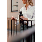Doppelwandige Thermoflasche mit Strohhalm und auslaufsicherem Deckel 600ml farbe schwarz Lifestyle-Bild