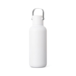 Doppelwandige Thermoflasche mit Strohhalm und auslaufsicherem Deckel 600ml farbe weiß