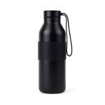 Doppelwandige Flasche aus recyceltem Edelstahl 500 ml farbe schwarz