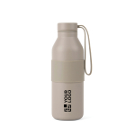 Doppelwandige Flasche aus recyceltem Edelstahl 500 ml farbe beige Ansicht mit Druckbereich