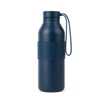 Doppelwandige Flasche aus recyceltem Edelstahl 500 ml farbe marineblau
