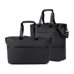 Erweiterbare Weekender-Reisetasche aus recyceltem Polyester, 54 l farbe schwarz dritte Ansicht