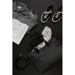 Erweiterbare Weekender-Reisetasche aus recyceltem Polyester, 54 l farbe schwarz Lifestyle-Bild