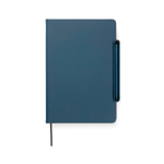 Nachfüllbares Notizbuch mit Handyständer, liniert, A5 farbe marineblau