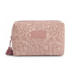 Kulturbeutel aus Baumwolle und Polyester mit festem Boden und hochwertigem Aufdruck, 220 g/m² farbe rosa erste Ansicht