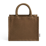 Mini-Tasche aus recycelter Baumwolle mit laminiertem Innenraum, 220 g/m² farbe braun erste Ansicht