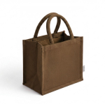 Mini-Tasche aus recycelter Baumwolle mit laminiertem Innenraum, 220 g/m² farbe braun Detailbild
