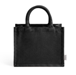 Mini-Tasche aus recycelter Baumwolle mit laminiertem Innenraum, 220 g/m² farbe schwarz erste Ansicht