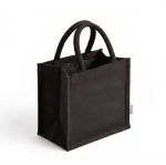 Mini-Tasche aus recycelter Baumwolle mit laminiertem Innenraum, 220 g/m² farbe schwarz sechste Ansicht