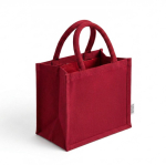 Mittelgroße Tasche aus recycelter Baumwolle mit laminiertem Innenraum, 220 g/m² farbe rot Detailbild 2