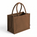 Große Tasche aus recycelter Baumwolle mit laminiertem Innenraum, 220 g/m² farbe braun erste Ansicht