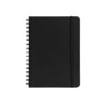 Set aus A5-Notizbuch mit PU-Einband und Aluminium-Kugelschreiber mit blauer Tinte farbe schwarz Detailbild 6
