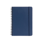 Set aus A5-Notizbuch mit PU-Einband und Aluminium-Kugelschreiber mit blauer Tinte farbe marineblau Detailbild 4