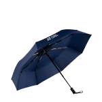 Automatischer Taschenschirm aus RPET-Pongé, Ø 98 cm farbe marineblau Ansicht mit Druckbereich