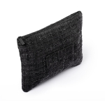 Flache Kosmetiktasche aus Polyester mit Bouclé-Oberfläche und Reißverschluss, 270 g/m² farbe schwarz fünfte Ansicht