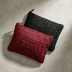Flache Kosmetiktasche aus Polyester mit Bouclé-Oberfläche und Reißverschluss, 270 g/m² erste Ansicht