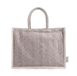 Tasche aus recycelter Baumwolle mit breitem Boden und Seitenfalte, 530 g/m² farbe grau erste Ansicht