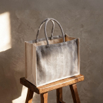Tasche aus recycelter Baumwolle mit breitem Boden und Seitenfalte, 530 g/m² erste Ansicht
