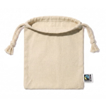 Kleiner Beutel aus Fairtrade-Baumwolle mit natürlicher Oberfläche, 105 g/m² farbe natürliche farbe dritte Ansicht