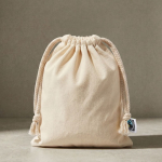 Kleiner Beutel aus Fairtrade-Baumwolle mit natürlicher Oberfläche, 105 g/m² erste Ansicht