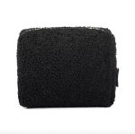 Kulturbeutel aus Polyester mit Sherpa-Oberfläche und Reißverschluss, 360 g/m² farbe schwarz Detailbild