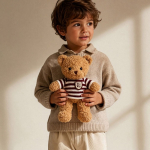 Teddybär aus Polyester mit personalisierbarem Strickpullover farbe natürliche farbe Detailbild 5