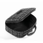 Kulturbeutel aus Polyester in Tweed-Optik mit Rundumöffnung, 270 g/m² farbe schwarz zweite Ansicht